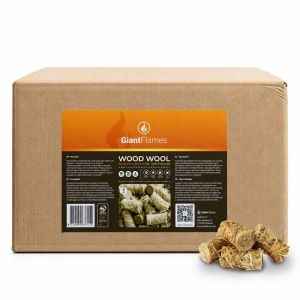 Runde Holzbriketts ganze Palette 912 kg – 190 Packungen à 4,8 kg, PEFC