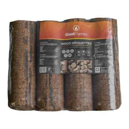 Runde Holzbriketts ganze Palette 912 kg – 190 Packungen à 4,8 kg, PEFC