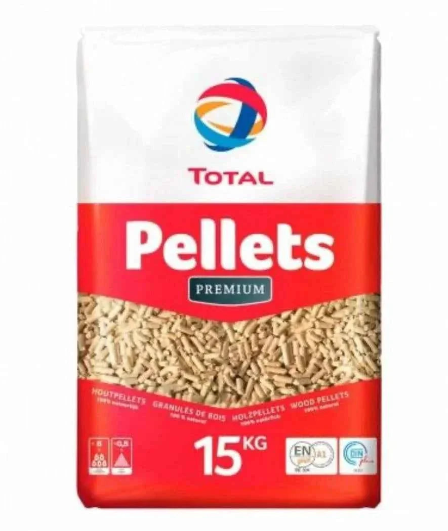 Premium Nadelholzpellets DINplus 990 kg – 66 Säcke 15 kg, 0,5 % Asche