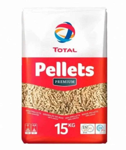 Premium Nadelholzpellets DINplus 990 kg – 66 Säcke 15 kg, 0,5 % Asche