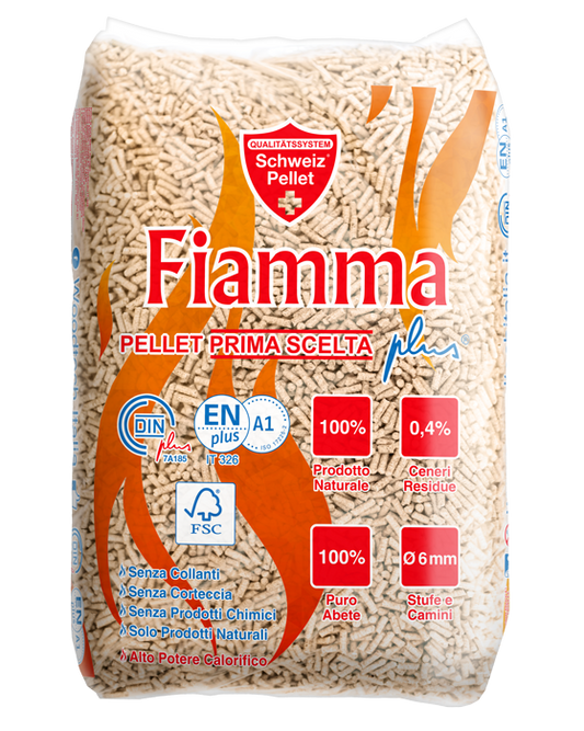 Pellet Fiamma Super Premium Holzpellets 6 mm – 1080 kg, 72 Säcke 15 kg