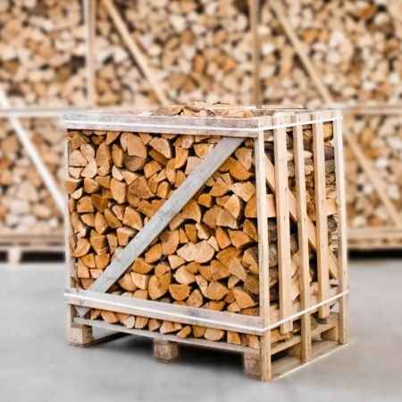 Erle Brennholz kammergetrocknet 25 cm – halbe Palette 350 kg