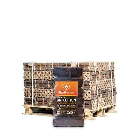 Pini Kay Briketts 480 kg – halbe Palette, 48 Säcke à 10 kg
