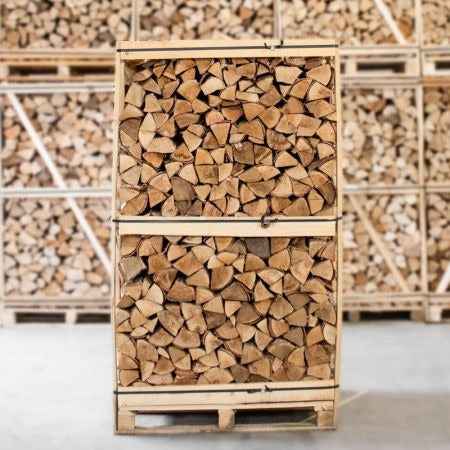 Birke Brennholz kammergetrocknet 25 cm – ganze Palette 800 kg