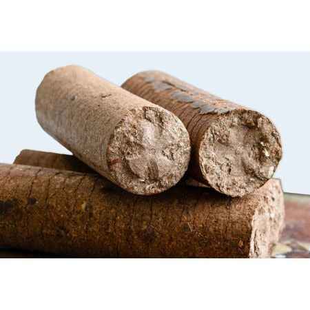 Runde Naturholzbriketts halbe Palette 456 kg – 95 Packungen à 4,8 kg, PEFC