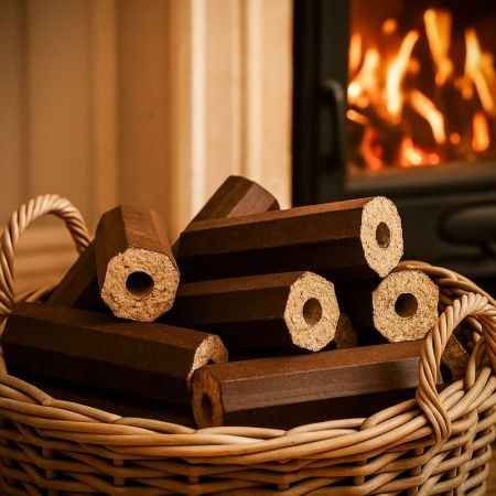 Pini Kay Briketts 23,5 cm – halbe Palette 480 kg, 48 Säcke à 10 kg (Import)
